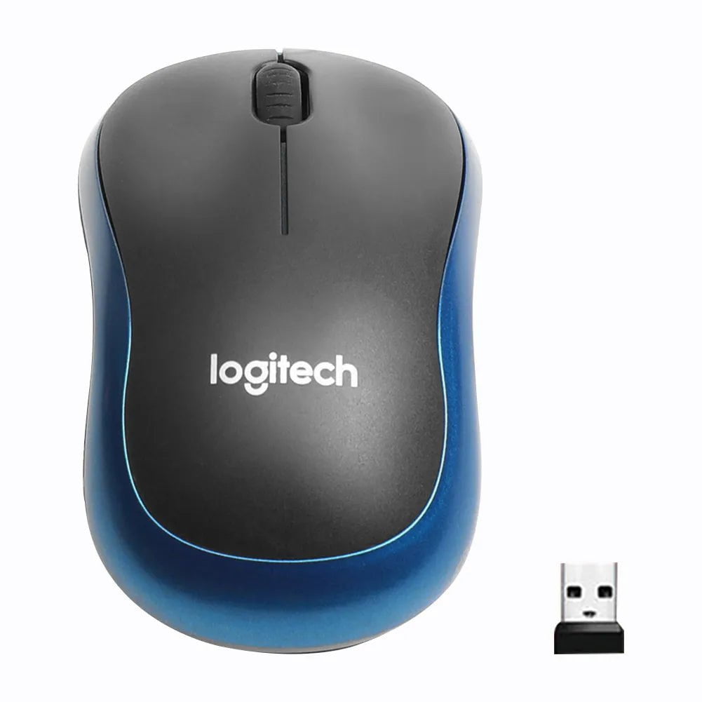 Storazone Blue Logitech M185 Wireless Mouse 2.4 GHz USB 1000DPI 3 Buttons Silent Gaming Optical Navigation Mice for PC/Laptop Mouse Gamer