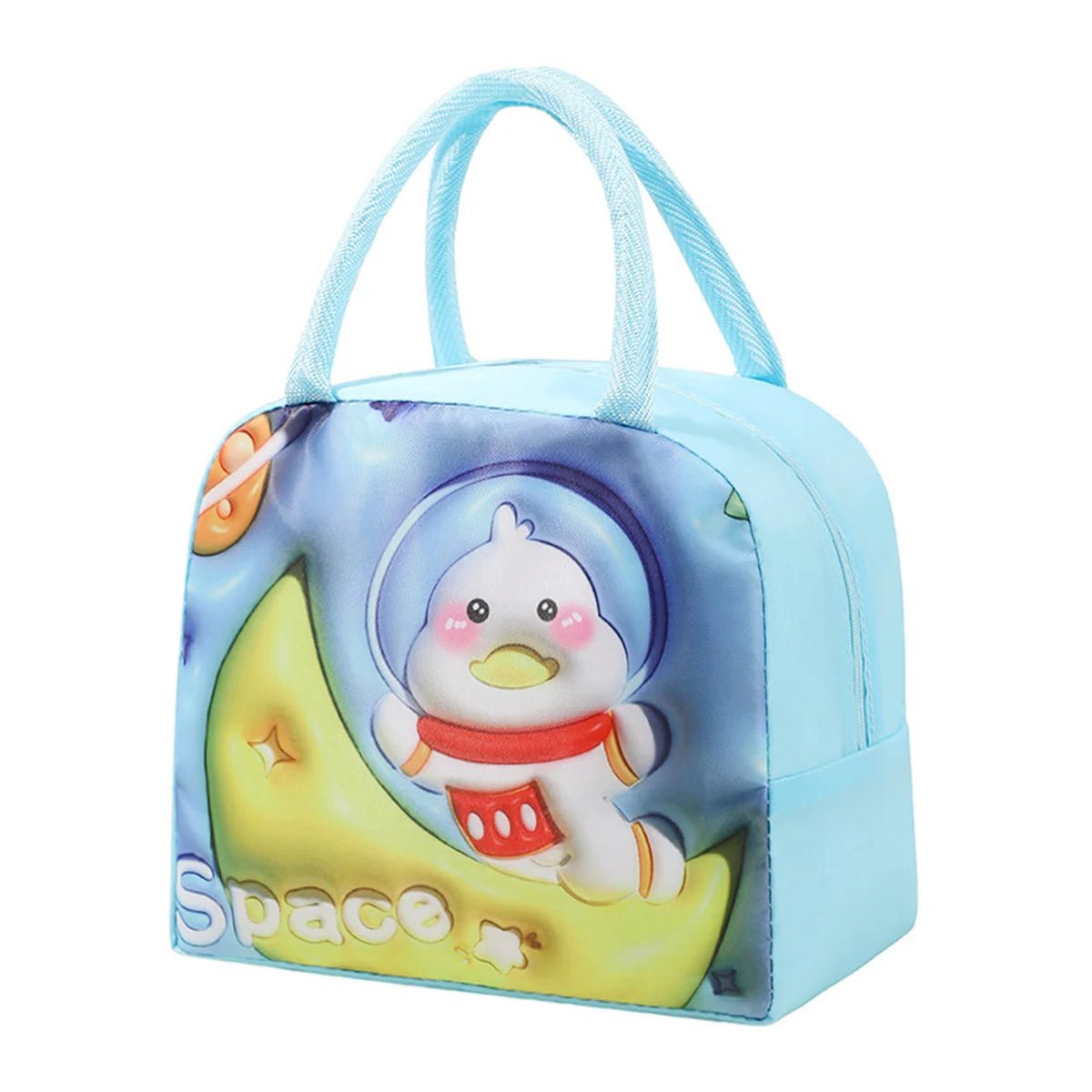 Storazone Blue Lunch Bag Thickened Handheld Insulated Lunch Box Bag Children Cute With Meals Lunch Box Bag