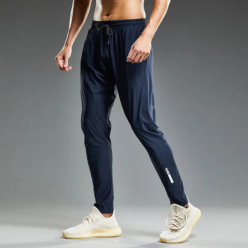 Storazone Blue / M (160-165cm) Summer Elastic Men Running Sport Pants Jogging Sweatpants Casual Outdoor Training Gym Fitness Trousers