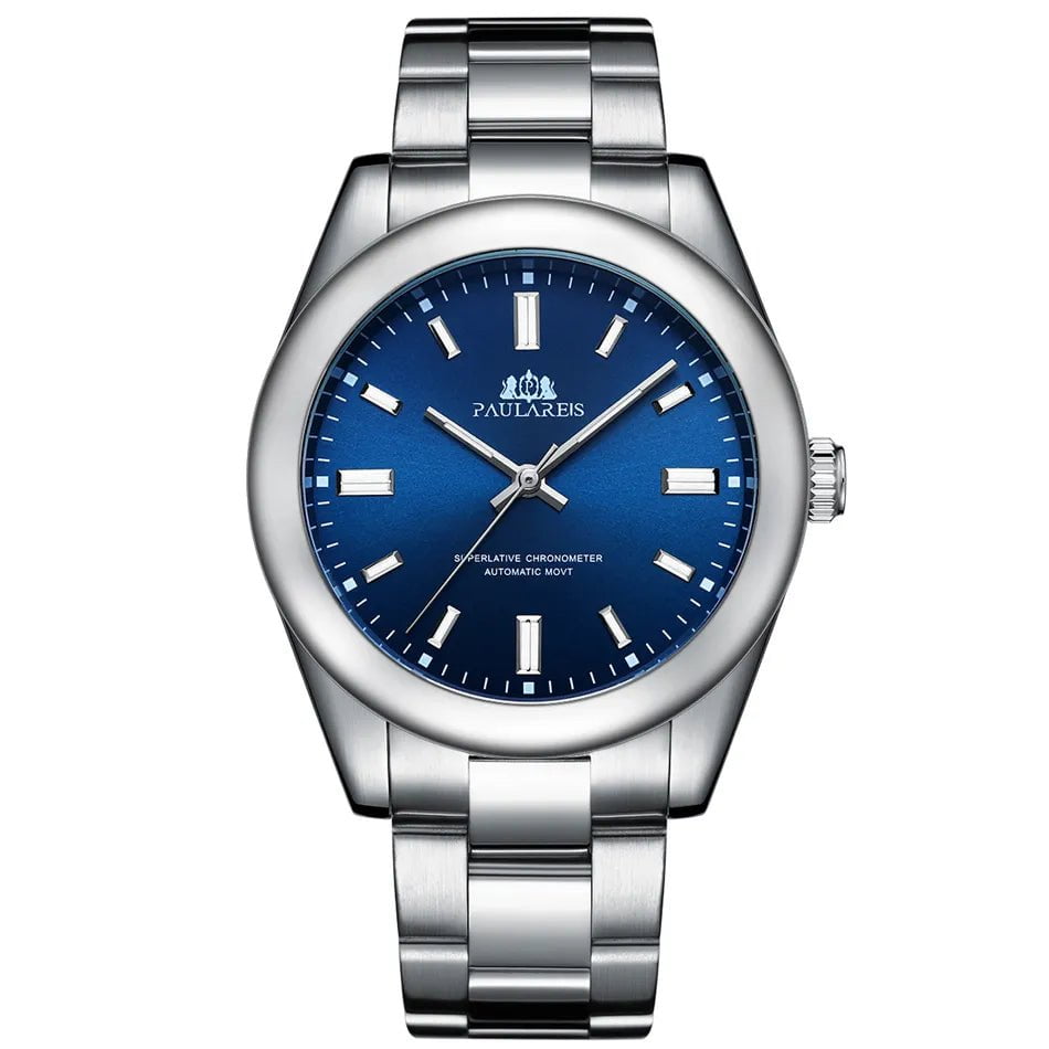 Storazone Blue Men New Automatic Self Wind Mechanical Stainless Steel Luxury Red Yellow Sky Blue Green Colorful Rainbow Dial 41mm Fashion Watch