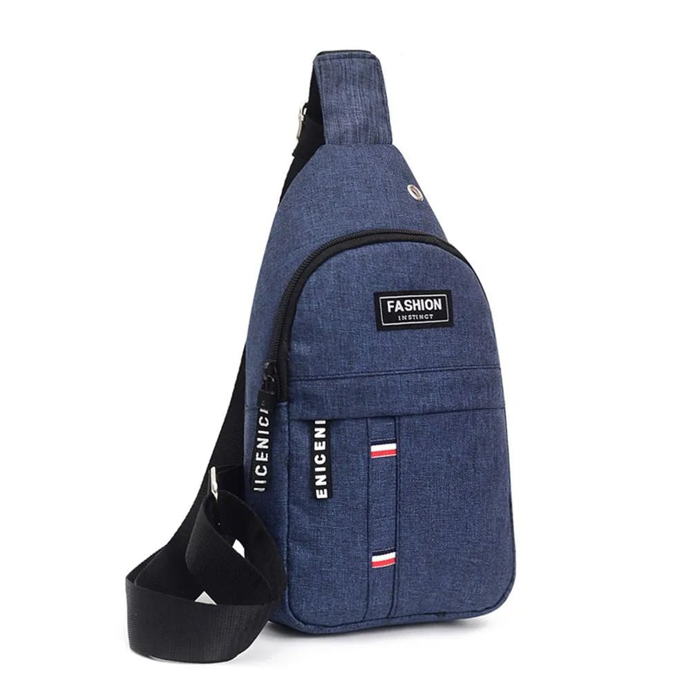 Storazone Blue Men's Chest Bag New Fashion Korean-Style Casual Sports Water-Proof Shoulder Crossbody Bag Cross Body Chest Bag for Men