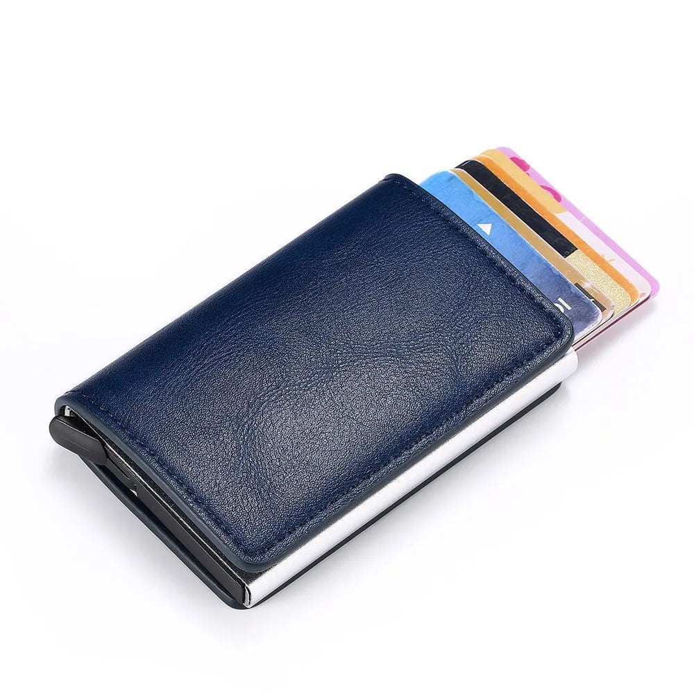 Storazone Blue Men's Rfid Anti-theft Safe Smart Thin Slim Smart Wallet Credit Card Holder Women Luxury Brand Design Business Cardholder Purse