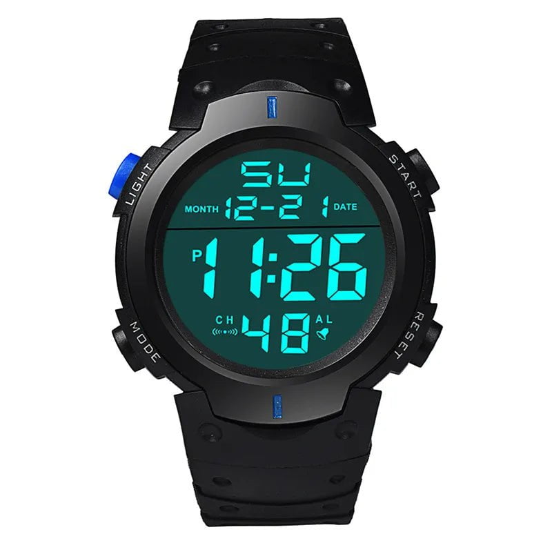Storazone Blue Men Sport LED Watches Top Brand Men Digital Clock Multi-Functional Rubber Man Fitnes Athlete Timekeeping Electronic Watch Reloj