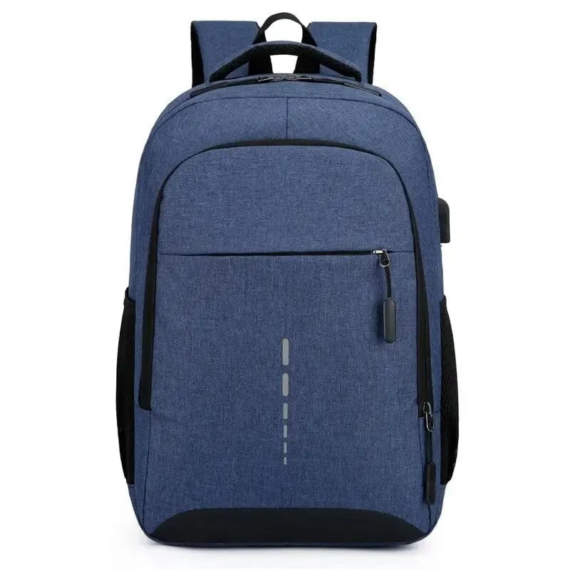 Storazone Blue Mens BackPack LargeCapacity Simple Fashion Travel Female Student ComputerBag