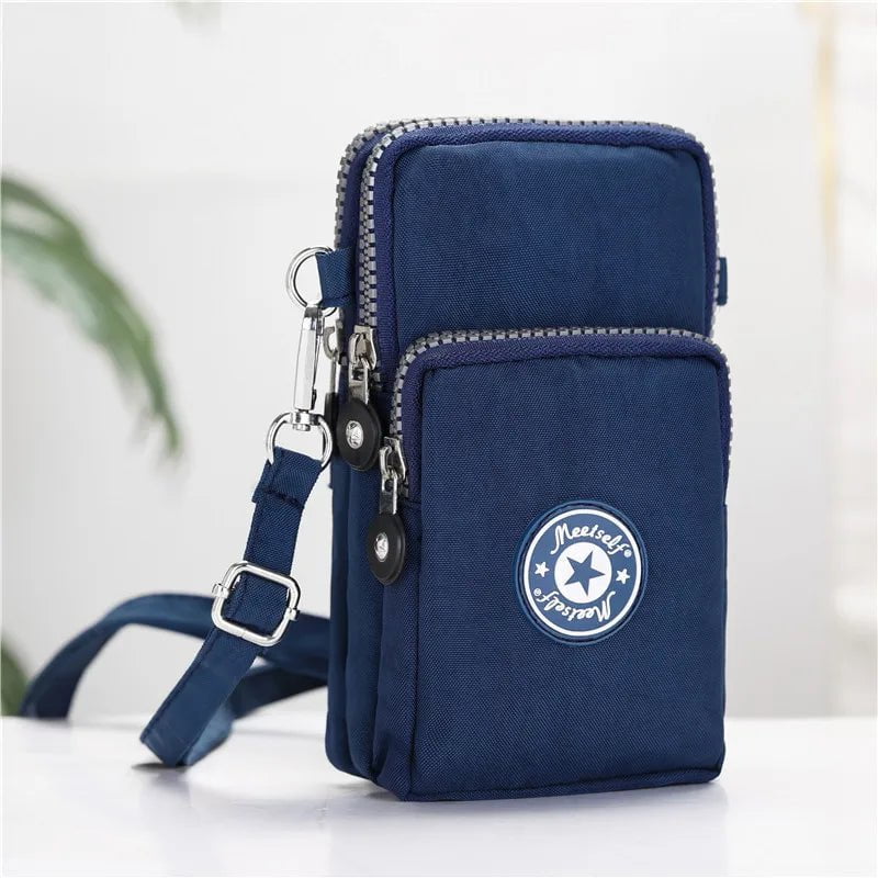 Storazone Blue Mobile phone bag women's mobile phone bag packaging zipper printing small bag summer shoulder bag bag women's messenger bag