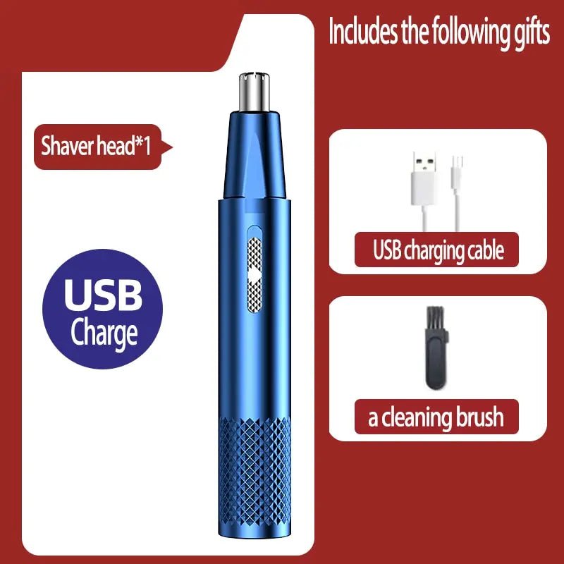 Storazone Blue Nose Hair Trimmer USB Charging New High Quality Electric Portable Men Mini Nose Hair Trimmer