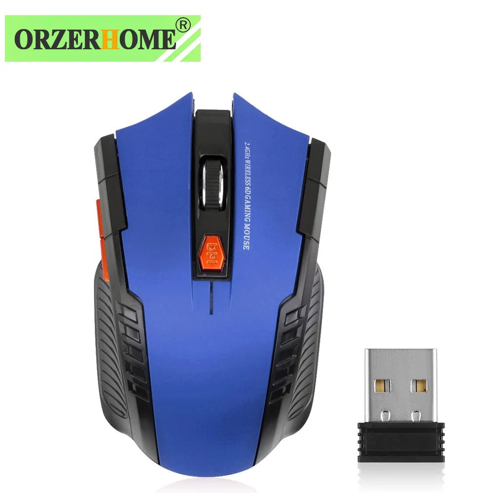 Storazone Blue ORZERHOME 2.4GHz Wireless Mouse Optical Mice with USB Receiver Gamer 1600DPI 6 Buttons Mouse For Computer PC Laptop Accessories