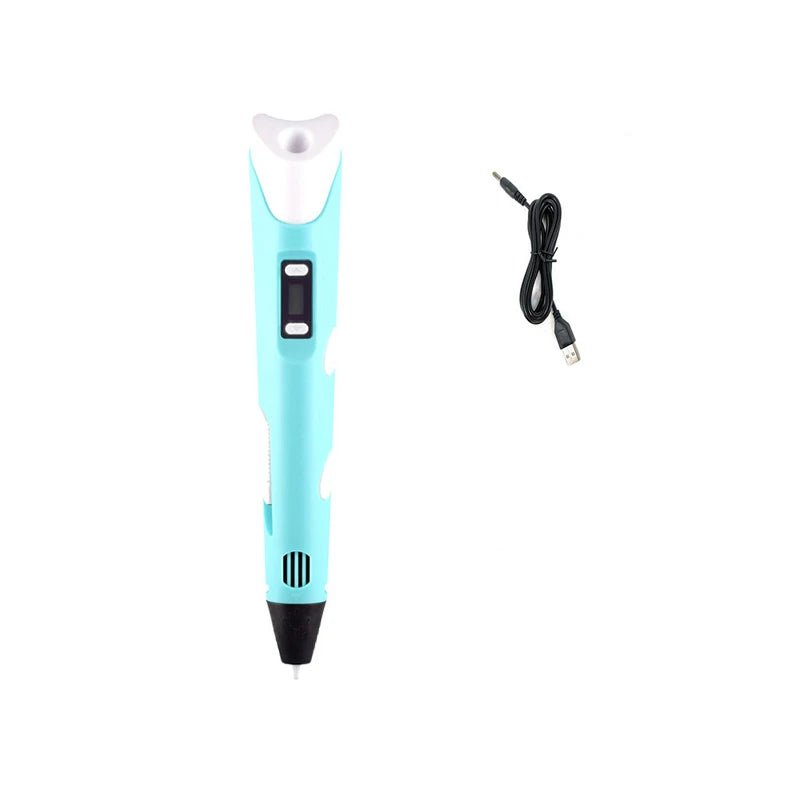 Storazone Blue pen 3D Printing Pen DIY Three-dimensional Painting Children Toys Fun Camouflage With LCD Screen Compatible PLA Filament Toys Gift