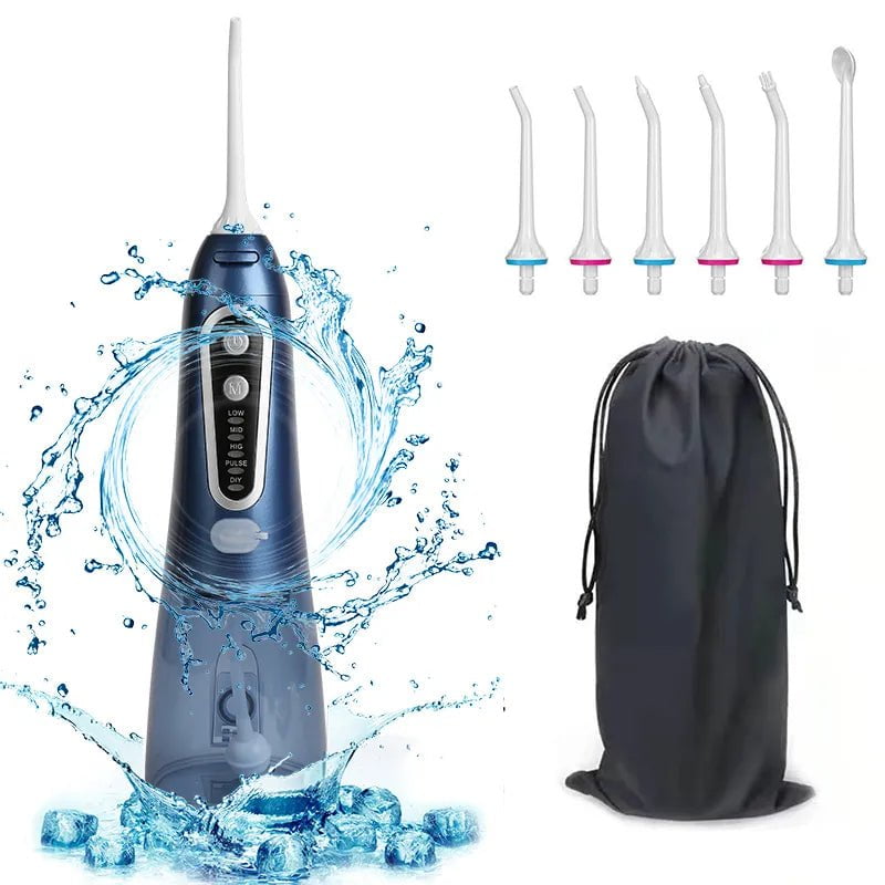 Storazone Blue Plus Bag Oral Irrigator USB Rechargeable Water Flosser Portable Dental Water Jet 300ML Water Tank Waterproof Teeth Cleaner For Oral Care