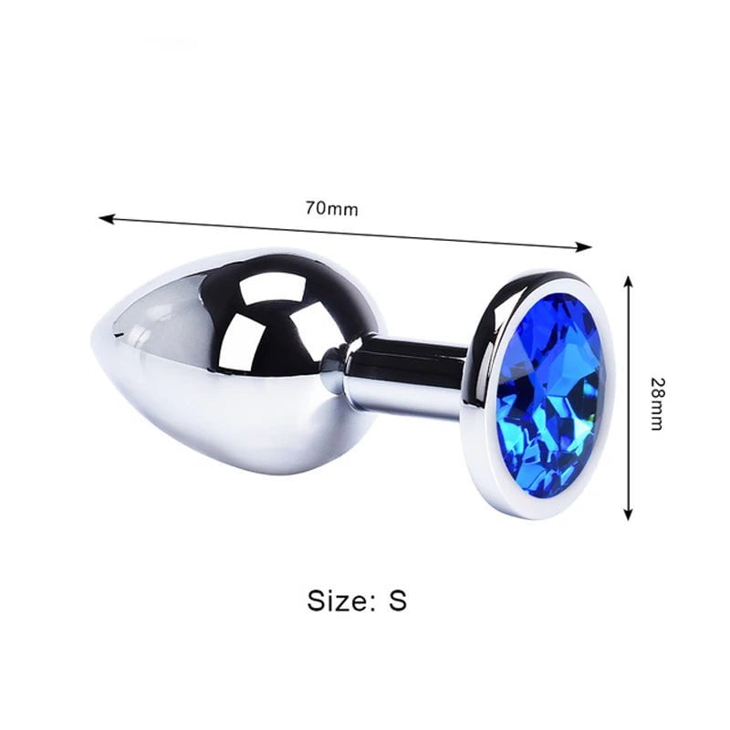 Storazone Blue / S - 28mm Sex Vibrator Metal Anal Toys For Women Adult Sex Products For S Men Butt Plug Stainles Steel Anal Plug Sex Toys Anal DildoToys