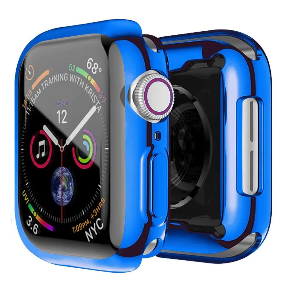 Storazone Blue / Series 7 8 9 45MM Screen Protector for Apple Watch Case 45mm 41mm 44MM 40MM 42mm 38MM Full TPU Bumper Cover Accessories Iwatch Series 9 8 7 SE 6 3