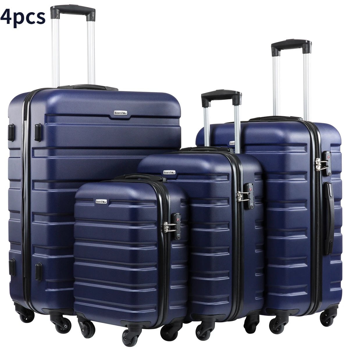 Storazone Blue set / 16 inches luggage sets suitcase on wheel spinner rolling luggage ABS+PC Customs lock travel suitcase set Carry on Luggage with Wheels