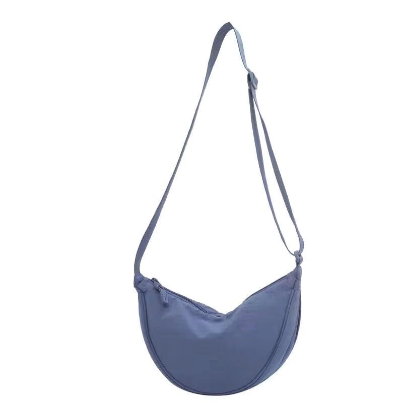 Storazone blue Simple Design Women's Messenger Bag Fashion Ladies Nylon Hobos Small Shoulder Bags Vintage Female Girls Purse Cloth Handbags