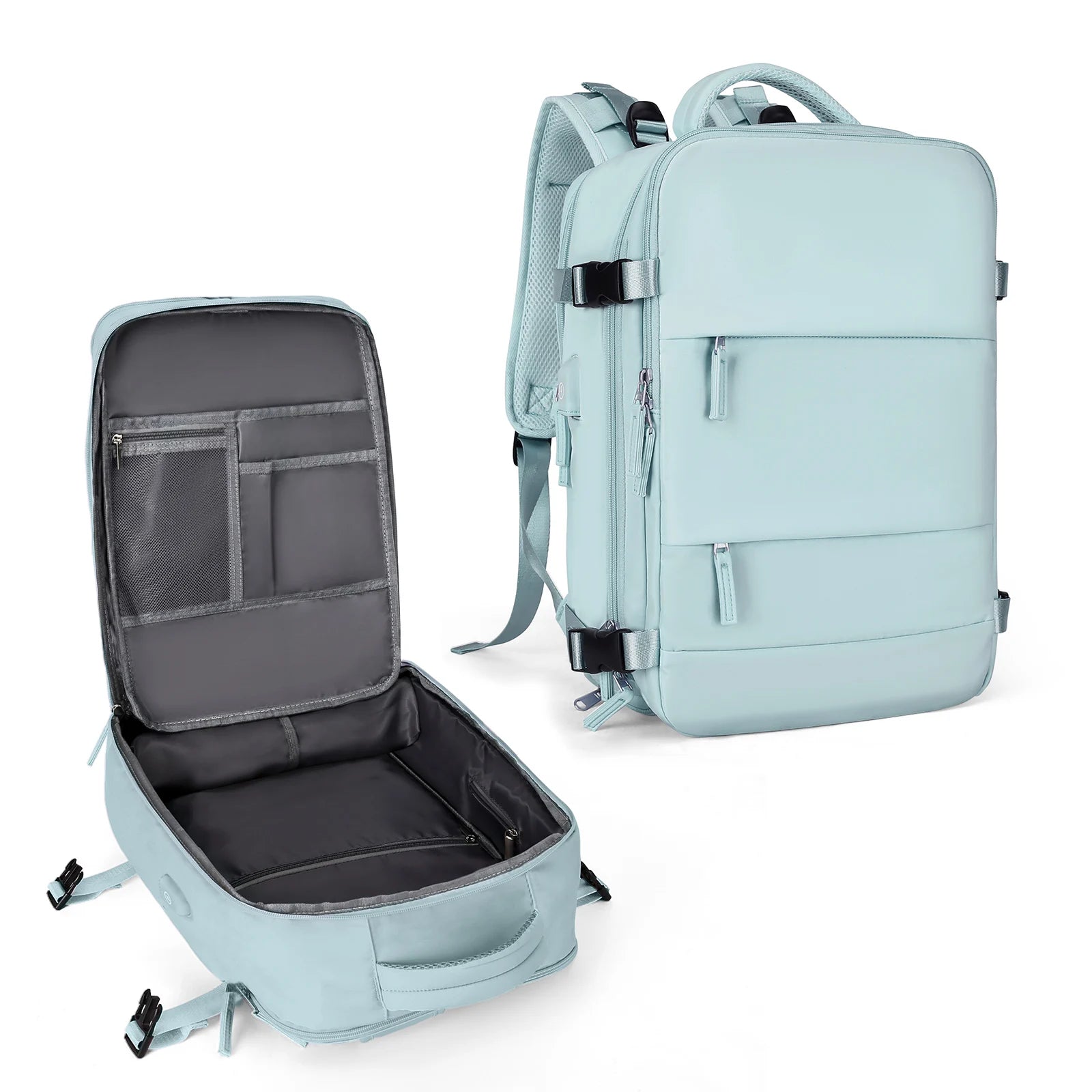 Storazone Blue-Small Carry on Backpack, Large Travel Backpack for Women Men Airline Approved Gym Backpack Waterproof Business Luggage Laptop Daypack