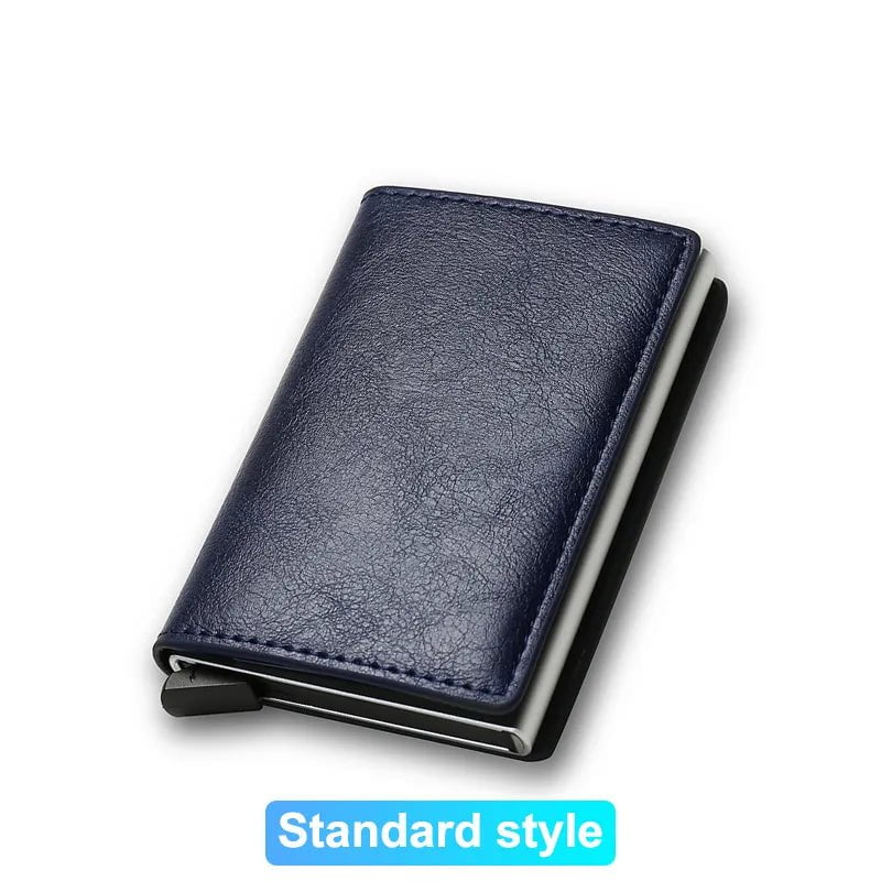 Storazone Blue (Standard) Rfid Credit Card Holder Men Wallets Bank Cardholder Case Small Leather Slim Thin Magic Mini Wallet Smart Minimalist Wallet  2023