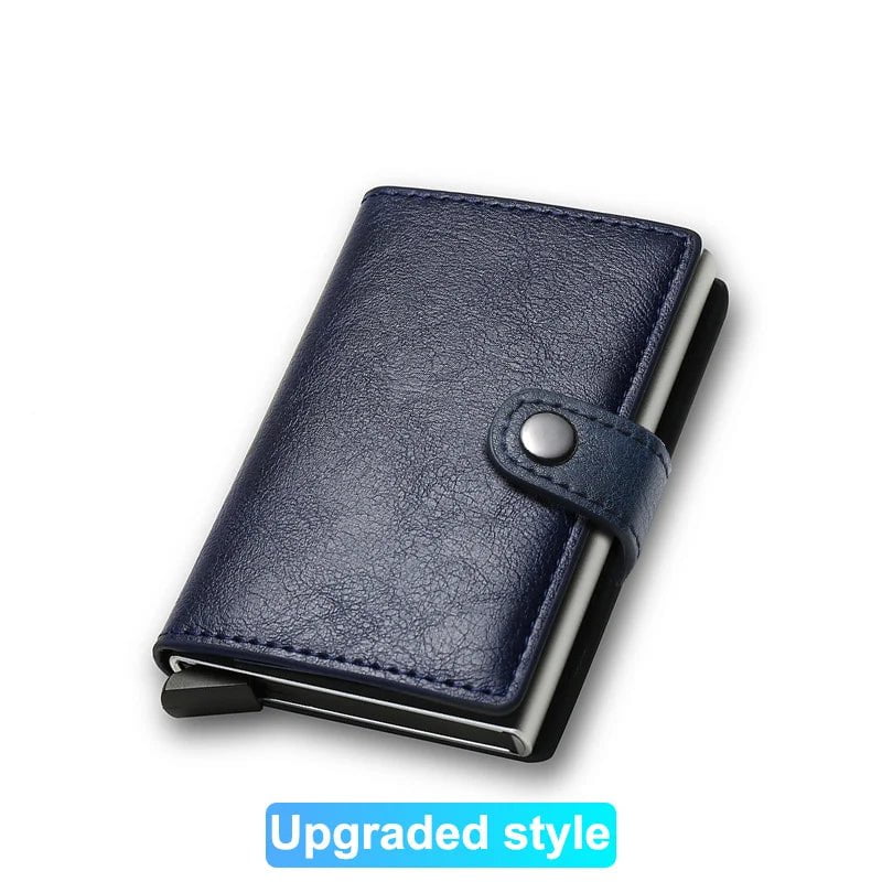 Storazone Blue (Upgraded) Rfid Credit Card Holder Men Wallets Bank Cardholder Case Small Leather Slim Thin Magic Mini Wallet Smart Minimalist Wallet  2023