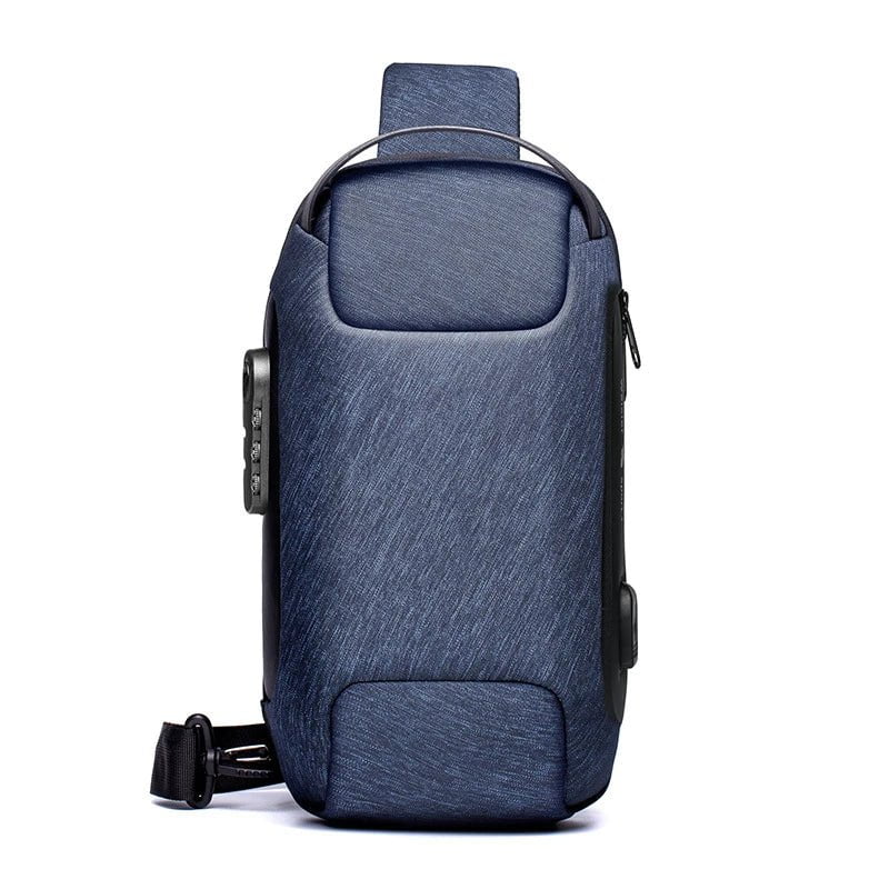 Storazone Blue WEIXIER Shoulder Bag for Men Waterproof USB Man Crossbody Bag Anti-Theft Short Travel Messenger Sling Fashion Designer Chest Bag