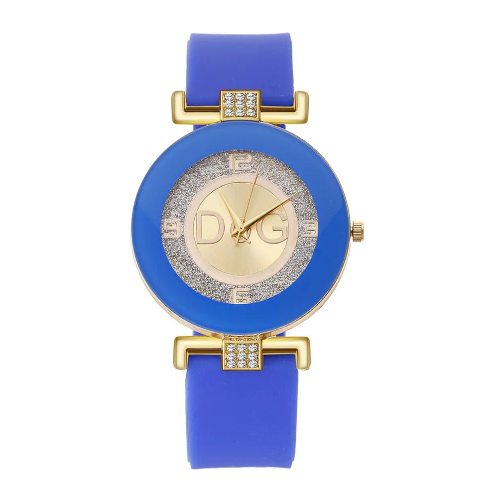 Storazone Blue Women's Quartz Watches Silicone Strap Simplicity Rhinestone Design Female Casual Wrist Watch Fashion Luxury Brand Black DQG