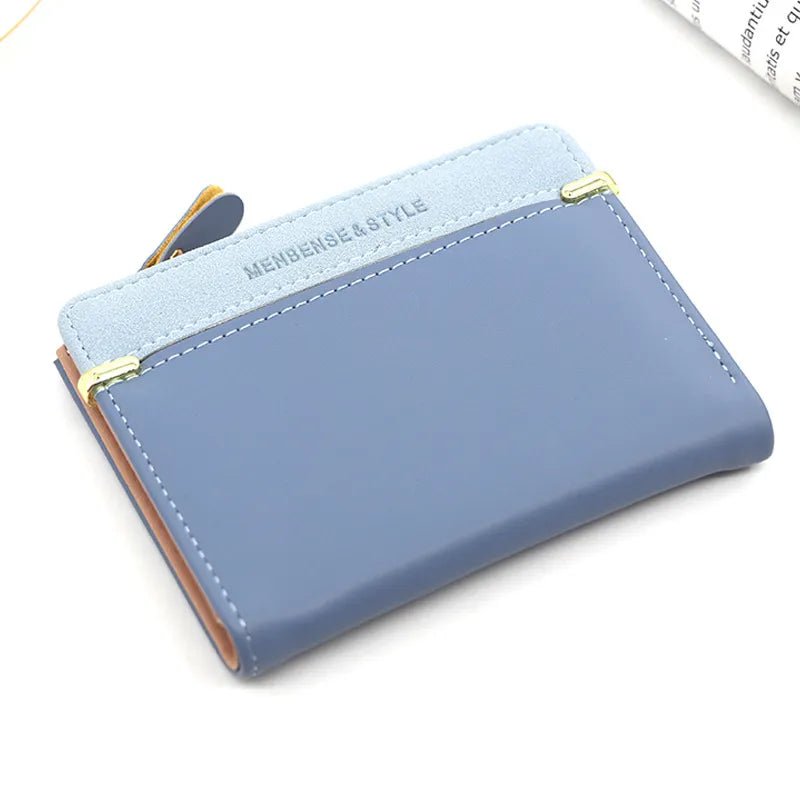 Storazone Blue Women's Wallet Short Women Coin Purse Fashion Wallets For Woman Card Holder Small Ladies Wallet Female Hasp Mini Clutch For Girl