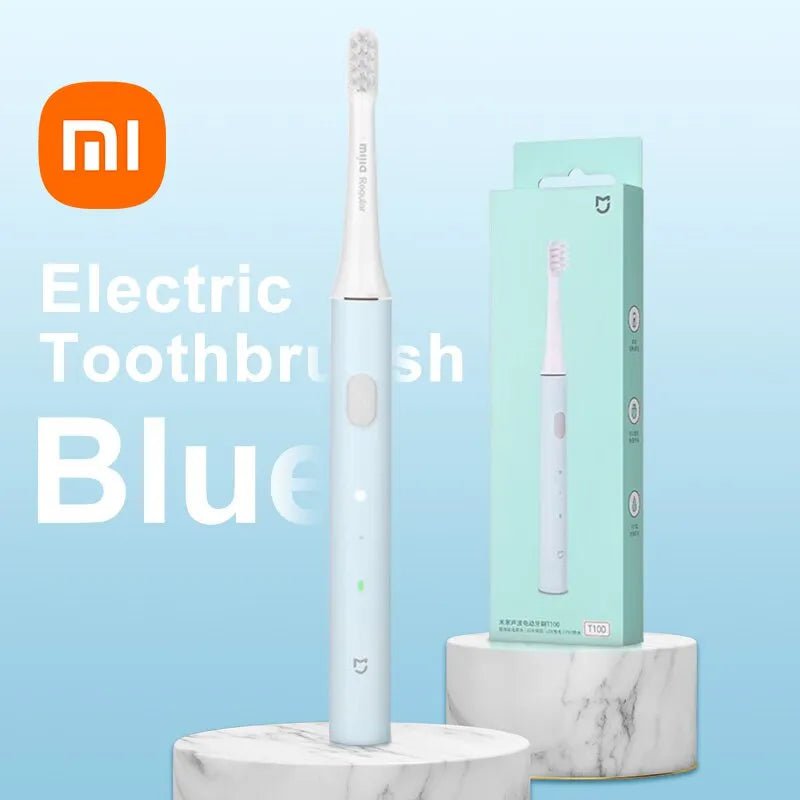 Storazone Blue XIAOMI Mijia T100 Sonic Electric Toothbrush Mi Smart Waterproof Tooth Brush IPX7 Rechargeable USB for Teeth Brush Whitening