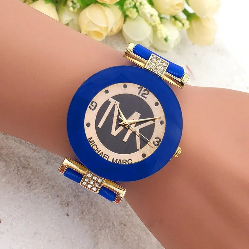 Storazone Blue / Yes Brand TVK Watch Women Gift Fashion Watches Black Luxury Clock Silica Gel Quartz Woman Wristwatch Relogio Masculino Zegarek Damsk
