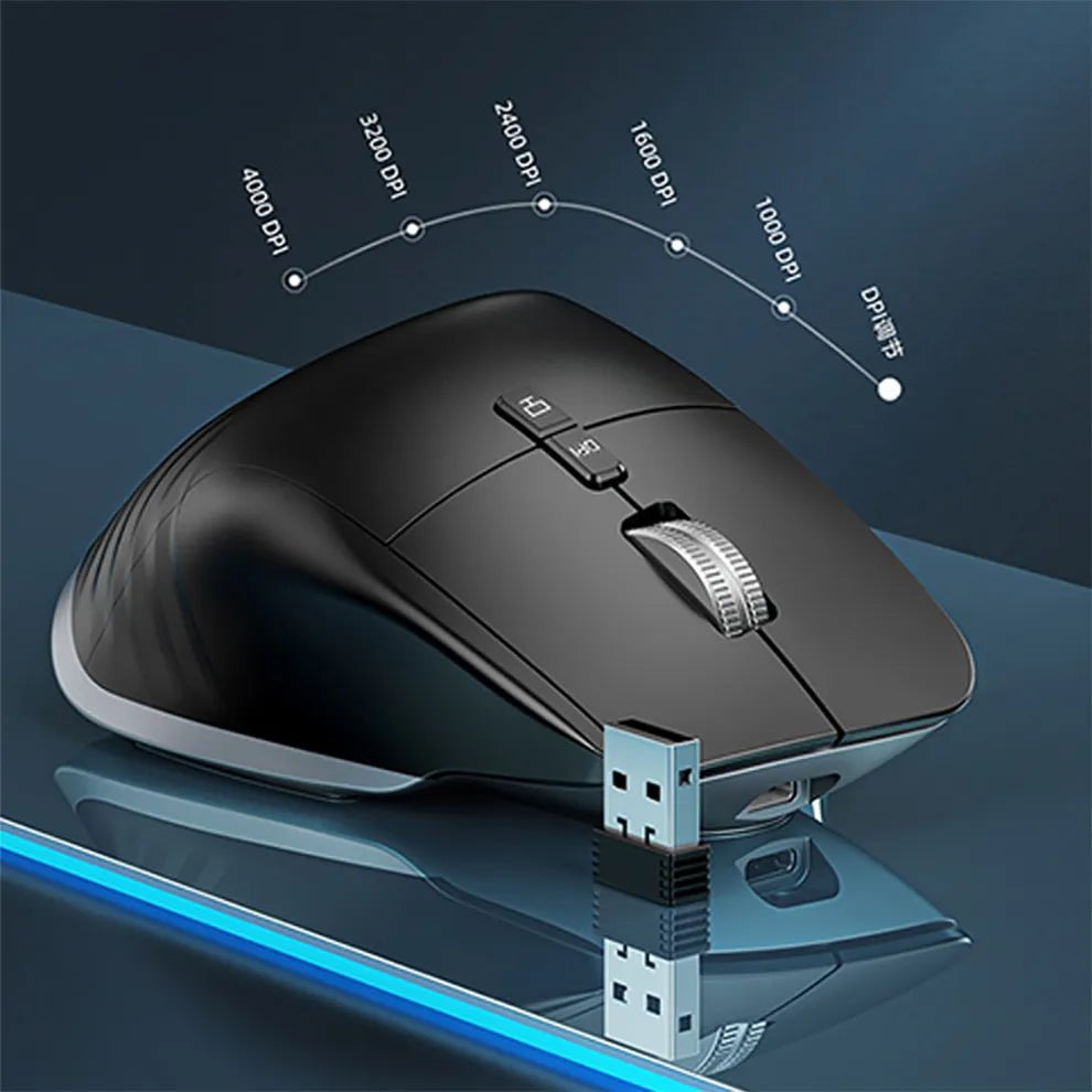 Storazone Bluetooth +2.4G Wireless Mouse Rechargeable 12 Colors RGB LED Gaming Mouse Ergonomic Mice for Gamer Computer Laptop iPad