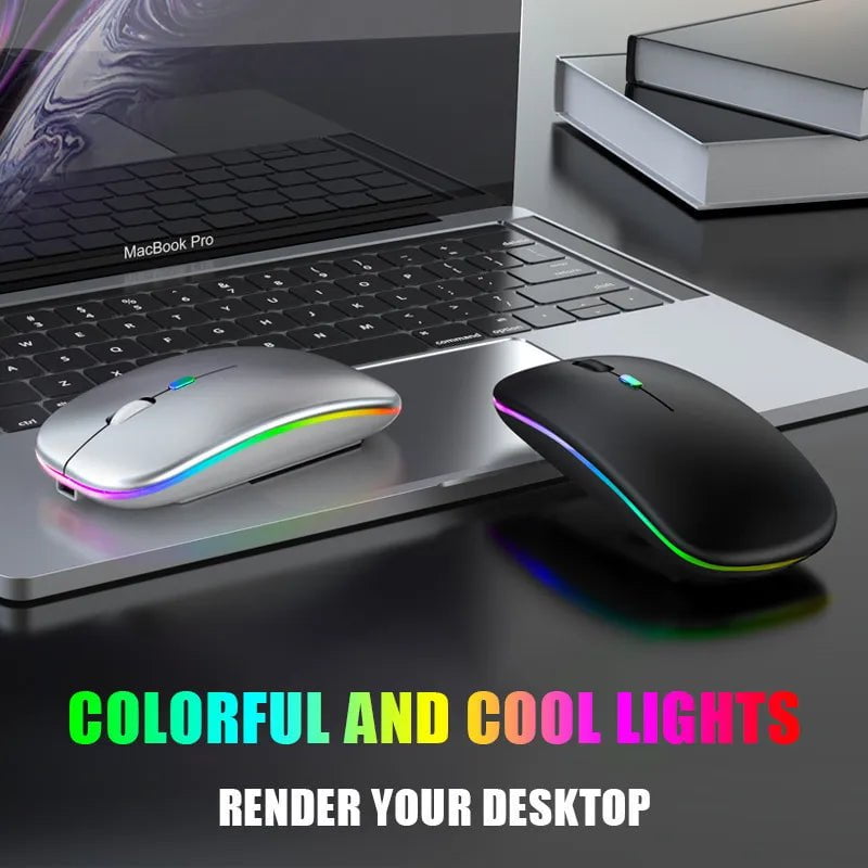 Storazone Bluetooth 5.0 Wireless With USB Rechargeable RGB Mouse BT5.2 For Laptop Computer PC Macbook Gaming Mouse 2.4GHz 1600DPI