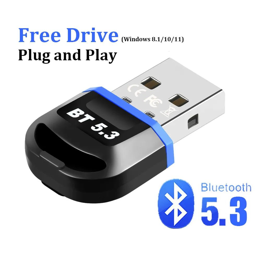 Storazone Bluetooth 5.3 New Bluetooth Adapter for Pc Usb Bluetooth 5.0 Bluetooth 5.3 5.4 Dongle Receiver for Speaker Mouse Keyboard Music Audio Transmitter