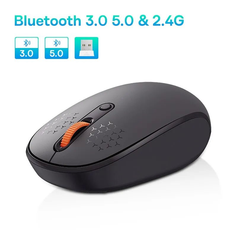 Storazone Bluetooth and 2.4G Baseus F01B Mouse Wireless Bluetooth 5.0 Mouse 1600 DPI Silent Click For MacBook Tablet Laptop PC Gaming Accessories