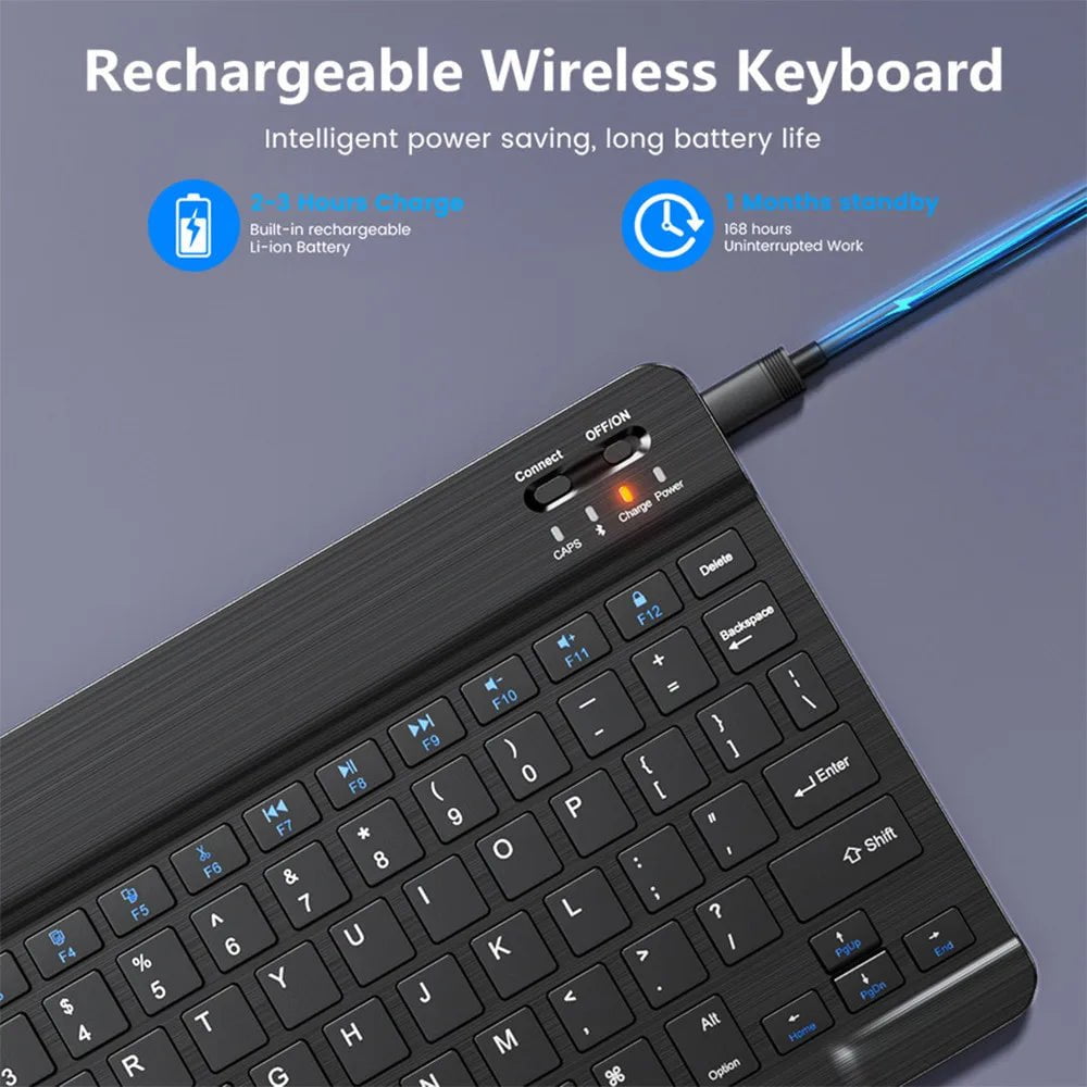 Storazone Bluetooth Wireless Keyboard Mouse For IOS Android Windows Tablet For iPad Air Mini Pro Spanish Korean Portugal Russian Keyboard