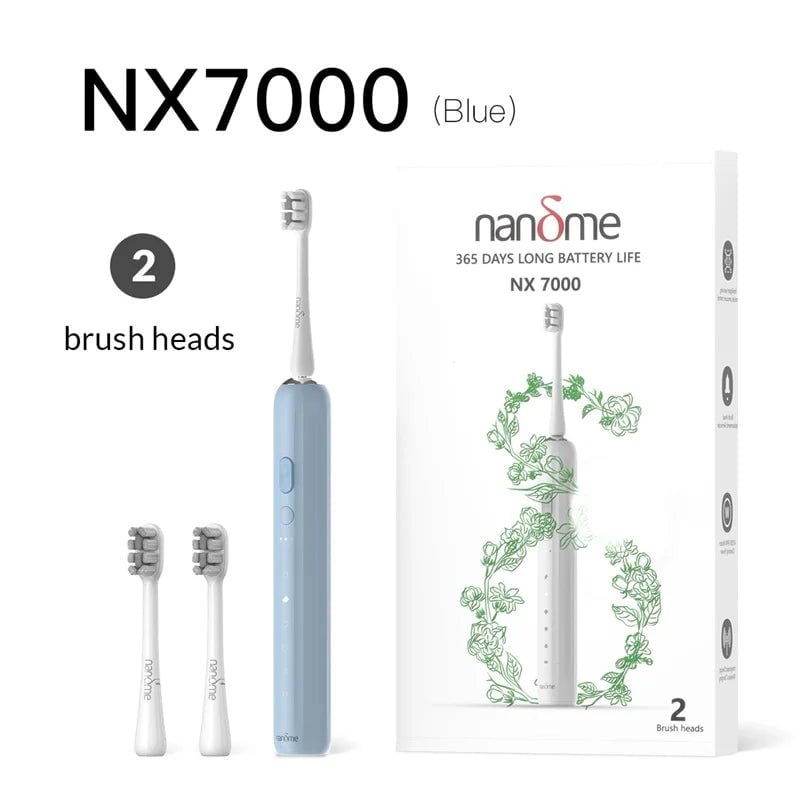 Storazone Bluex2 brush head / spain Nandme NX7000 Smart Sonic Electric Toothbrush Ultrasound IPX7 Rechargeable Tooth Brush 5 Mode Smart Time Whitener Teethbrush