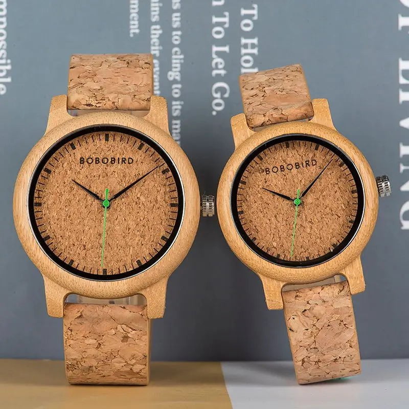 Storazone BOBOB BIRD Couple Watch Wood Men Women Wristwatch Customized Lovers Watches Anniversary Gifts in Wooden Gift Box