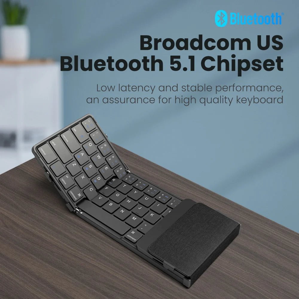 Storazone BOW Hebrew/Korea/Russia Wireless Folding Keyboard with Touchpad Rechargeable Foldable Bluetooth Keyboard for Tablet Ipad