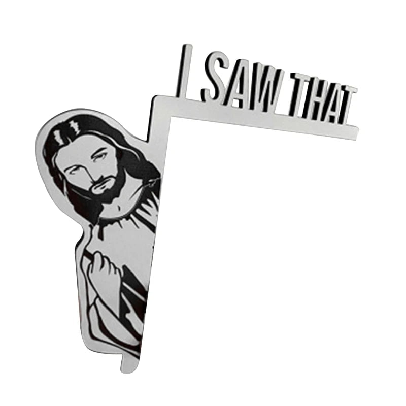 Storazone BR1 / 21.5x17cm Funny Jesus Door Hanger Funny Home Decor NEW Jesus I Saw That Creative Home Decor Jesus I Saw That I Over Wood Door Jesus Sign