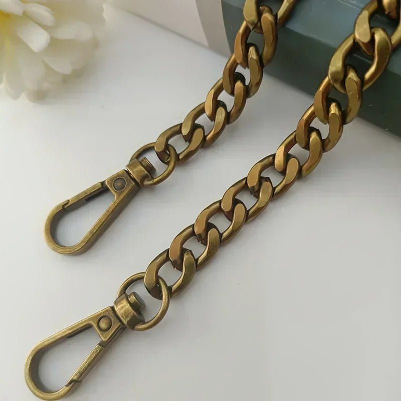 Storazone bronze / 40cm Metal Aluminum Bag Chain Replacement Parts Accessories For Hand-Woven Shoulder Handbag DIY Handmade Detachable Straps