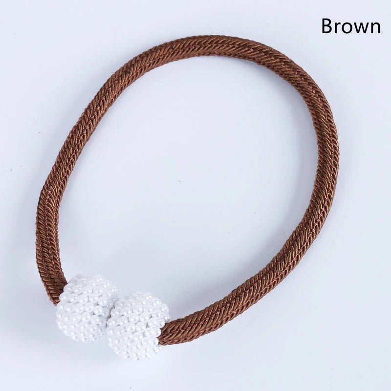 Storazone Brown / 1PC 2PCS Pearl Magnetic Curtain Clip Curtain Holders Tie Back Buckle Clips Hanging Ball Buckle Tie Back Curtain Decor Accessories