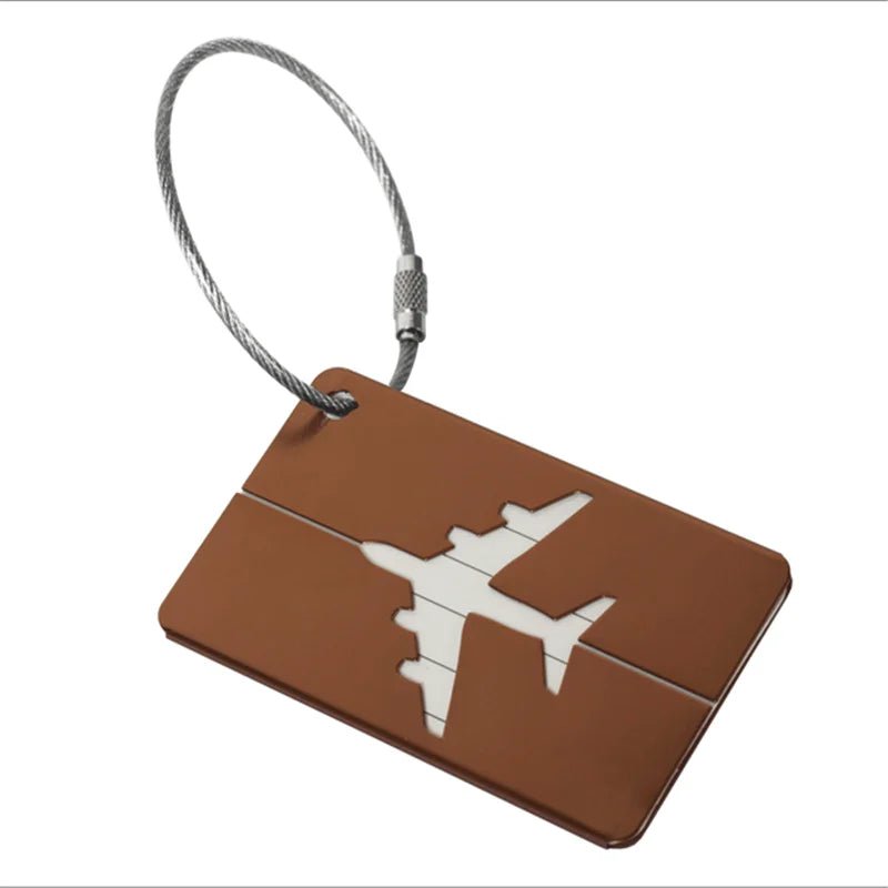 Storazone Brown 1pc Luggage Travel Accessories Fashion Cute Novelty Rubber Funky Aluminium Label Straps Suitcase Luggage Tag Drop Shipping