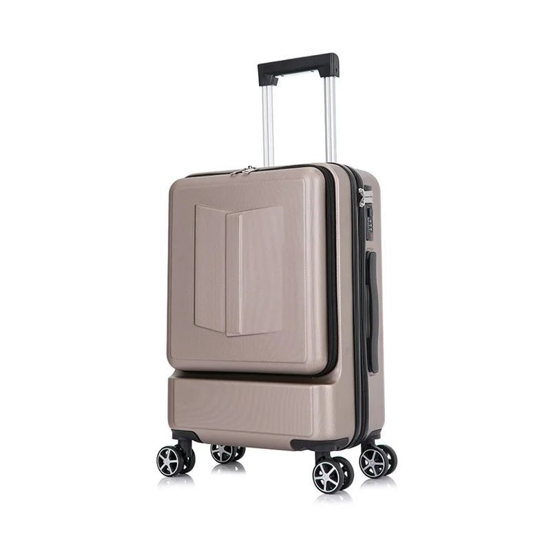 Storazone brown / 20" Letrend New Business 24 Inch Front Pocket Rolling Luggage Trolley Password Box 20' Boarding Suitcase Women Travel Bag Trunk