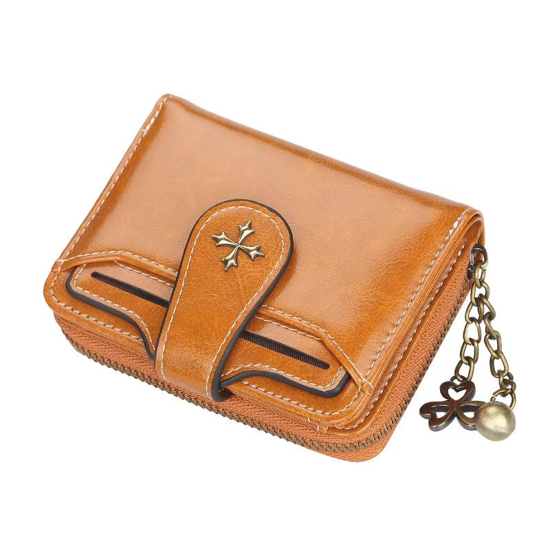 Storazone Brown 2023 New Women Wallets Fashion Short PU Leather Top Quality Card Holder Female Zipper Purse