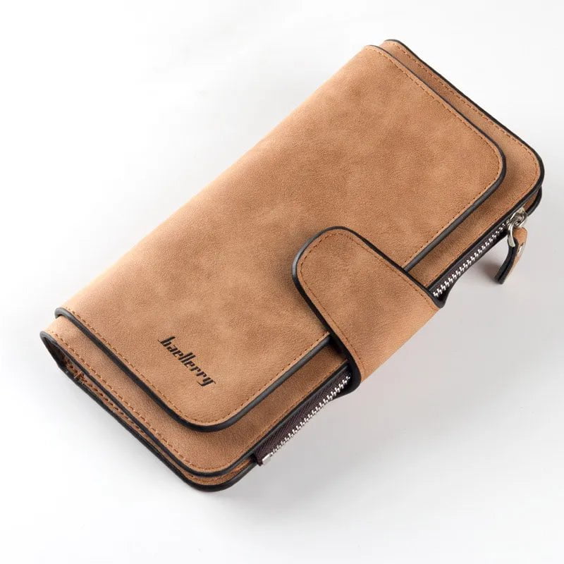 Storazone Brown 2023 Women Wallets Fashion Long PU Leather Top Quality Card Holder Classic Female Purse  Zipper  Wallet For Women