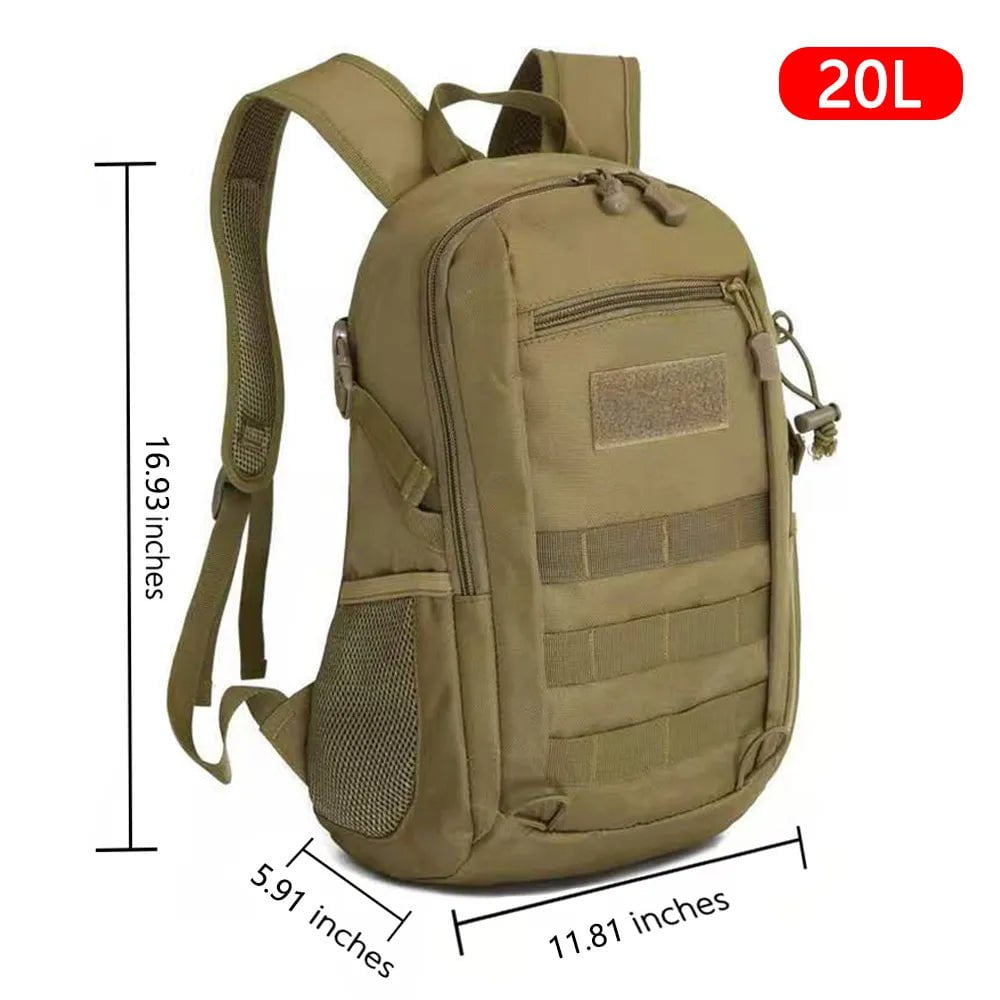 Storazone Brown-20L Outdoor Tactical Backpack Military Rucksacks Men 15L 20L Waterproof Sport Travel Backpacks Camping Mochila Fishing Hunting Bags