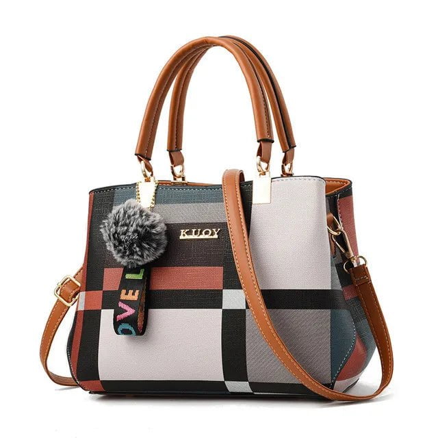 Storazone brown / 28x15x20cm Yogodlns New Luxury Handbag Women Stitching Wild Messenger Bags Designer Brand Plaid Shoulder Bag Female Ladies Totes