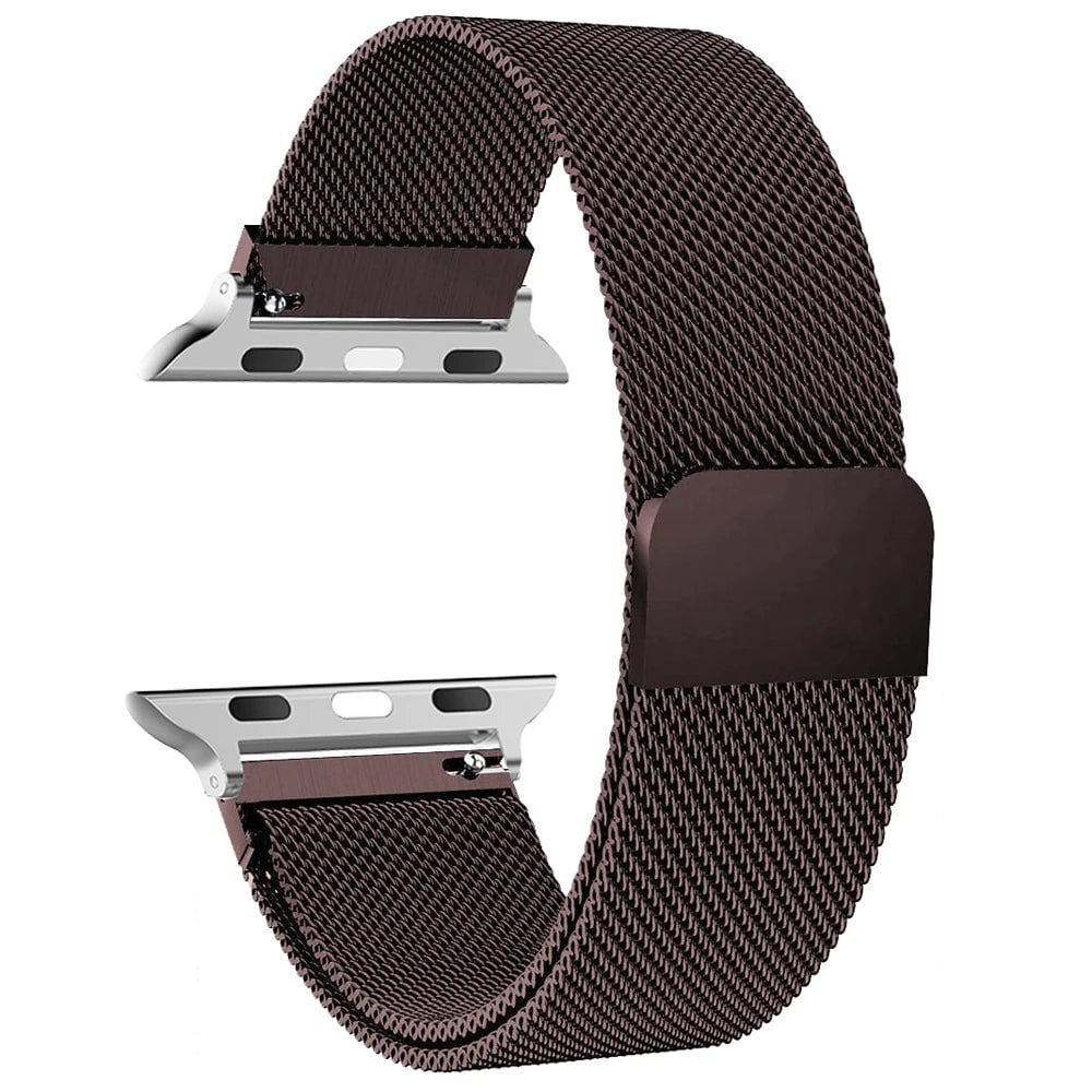 Storazone Brown / 38mm 40mm 41mm milanese Loop Band for apple watch Strap Ultra 49mm 45mm 44mm 41mm 40mm Metal Wristband bracelet iwatch series 3 4 5 6 7 8 9 SE