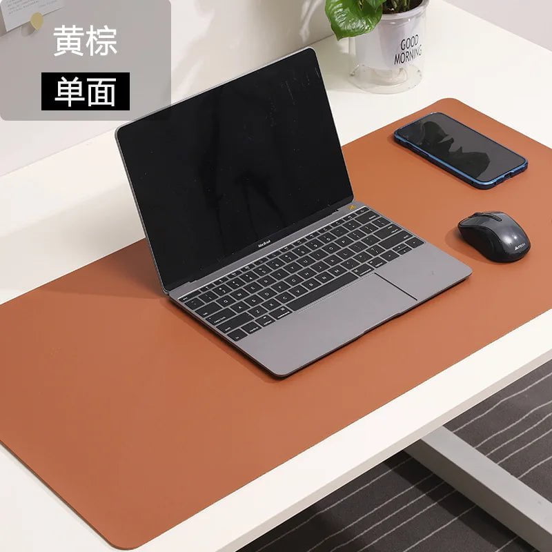 Storazone Brown / 60 X 30 CM white mousepad Portable Mouse pad large Gaming Waterproof Non-slip PU Leather Suede Desk Mat Computer Keyboard desk pad Mats