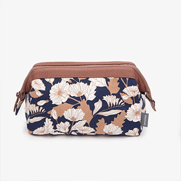 Storazone Brown flower New Fashion Cosmetic Bag Women Waterproof Flamingo Makeup Bags Travel Organizer Toiletry Kits Portable Makeup Bags Beautician