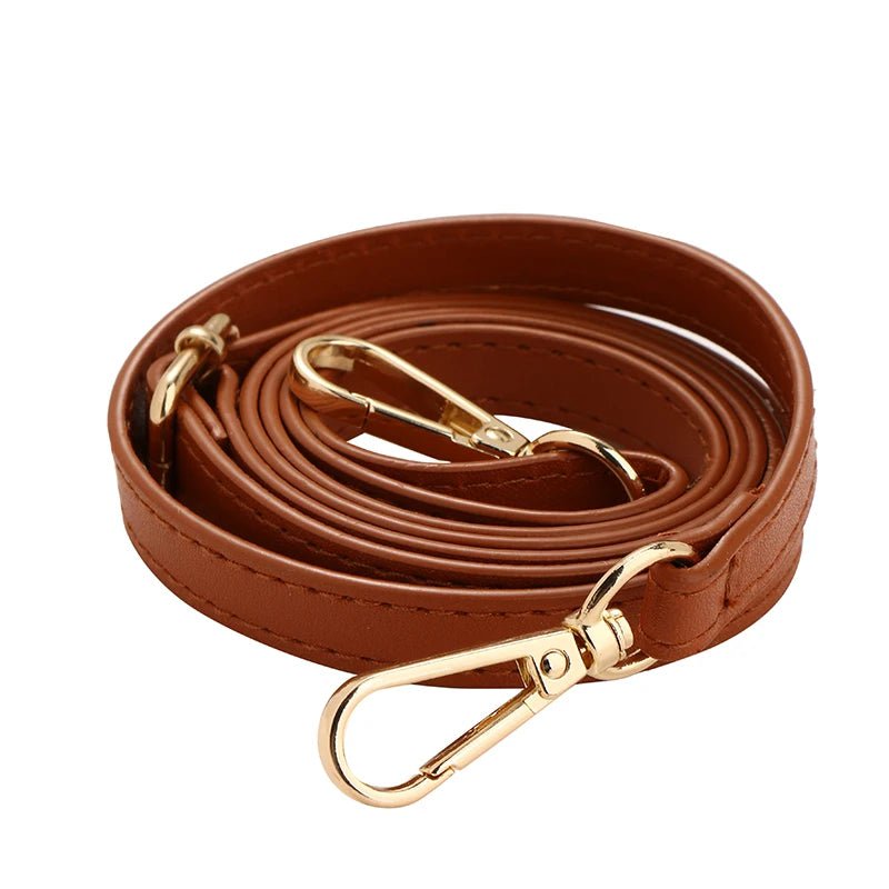 Storazone brown gold buckle / 110CM-125CM 125CM Long PU Leather Bag Strap Accessories for handbags 1.2CM Wide Shoulder Bag Strap For crossbody Replacement Strap For Bags