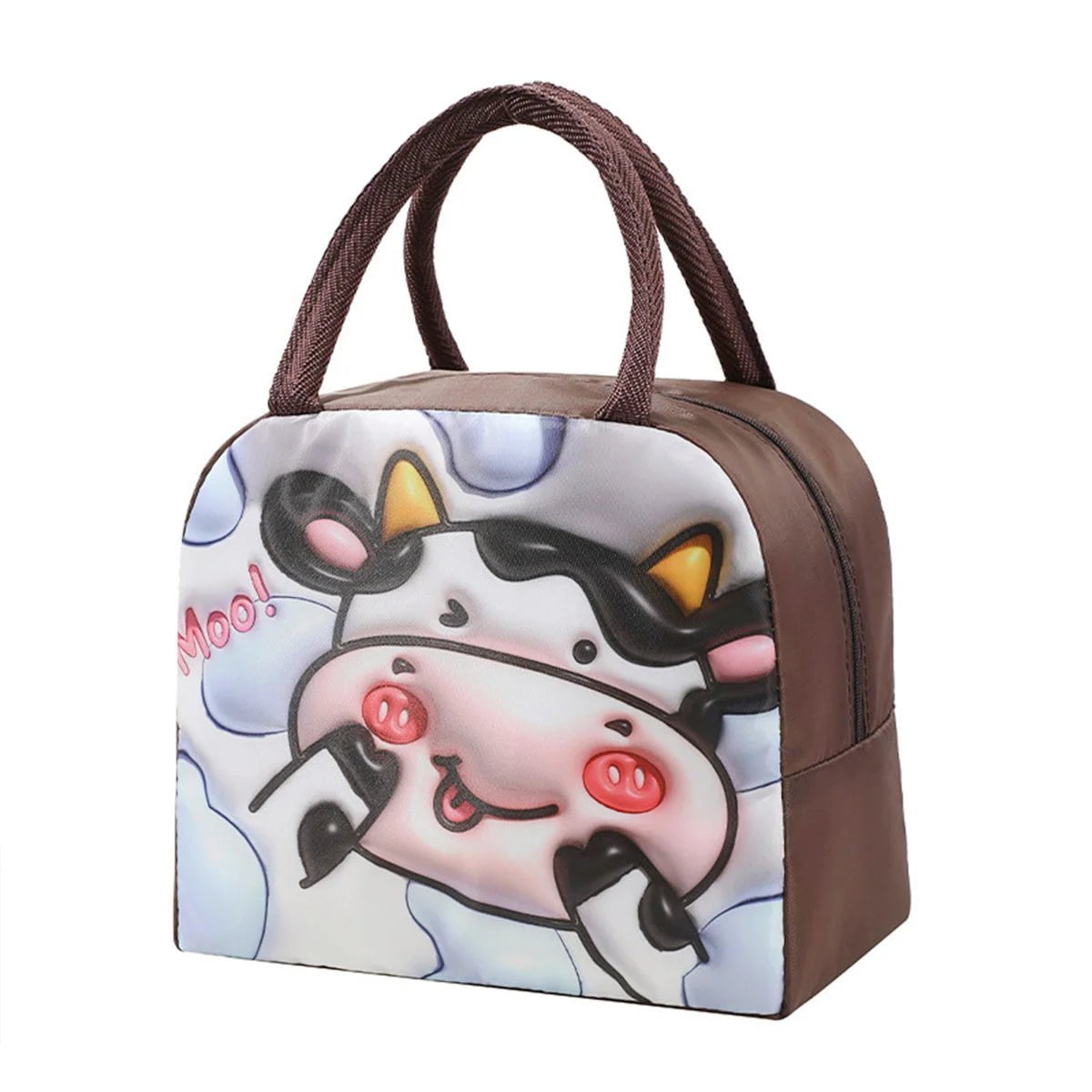 Storazone Brown Lunch Bag Thickened Handheld Insulated Lunch Box Bag Children Cute With Meals Lunch Box Bag