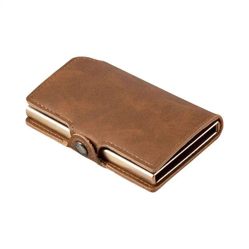 Storazone brown Mens Slim Wallet with Money Clip Pop up RFID Blocking Credit Card Holder Minimalist Wallet for Men