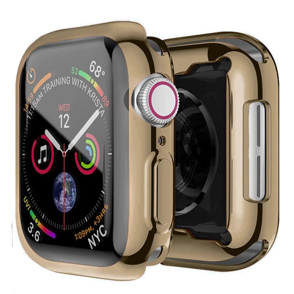 Storazone Brown / Series 7 8 9 45MM Screen Protector for Apple Watch Case 45mm 41mm 44MM 40MM 42mm 38MM Full TPU Bumper Cover Accessories Iwatch Series 9 8 7 SE 6 3