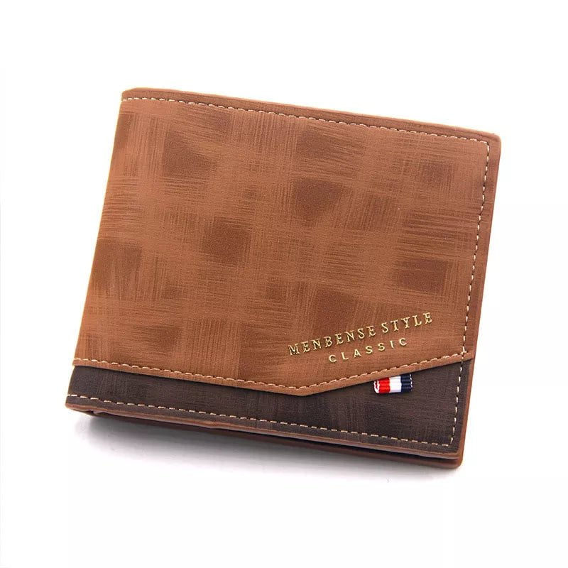 Storazone Brown Short Men Wallets Slim Classic Coin Pocket Photo Holder Small Male Wallet Print Quality Card Holder Frosted Leather Men Purses